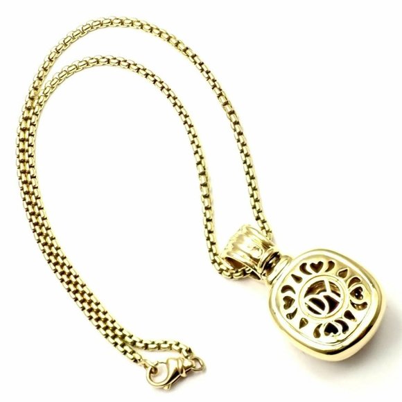 David Yurman Cable 18k Yellow Gold Amethyst Diamond Large Pendant Chain Necklace - Picture 4 of 9